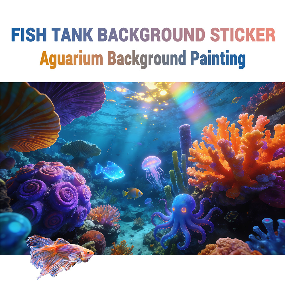 Aquarium Fish Rainbow - Podwodny świat pod tęczowym światłem, Naklejki