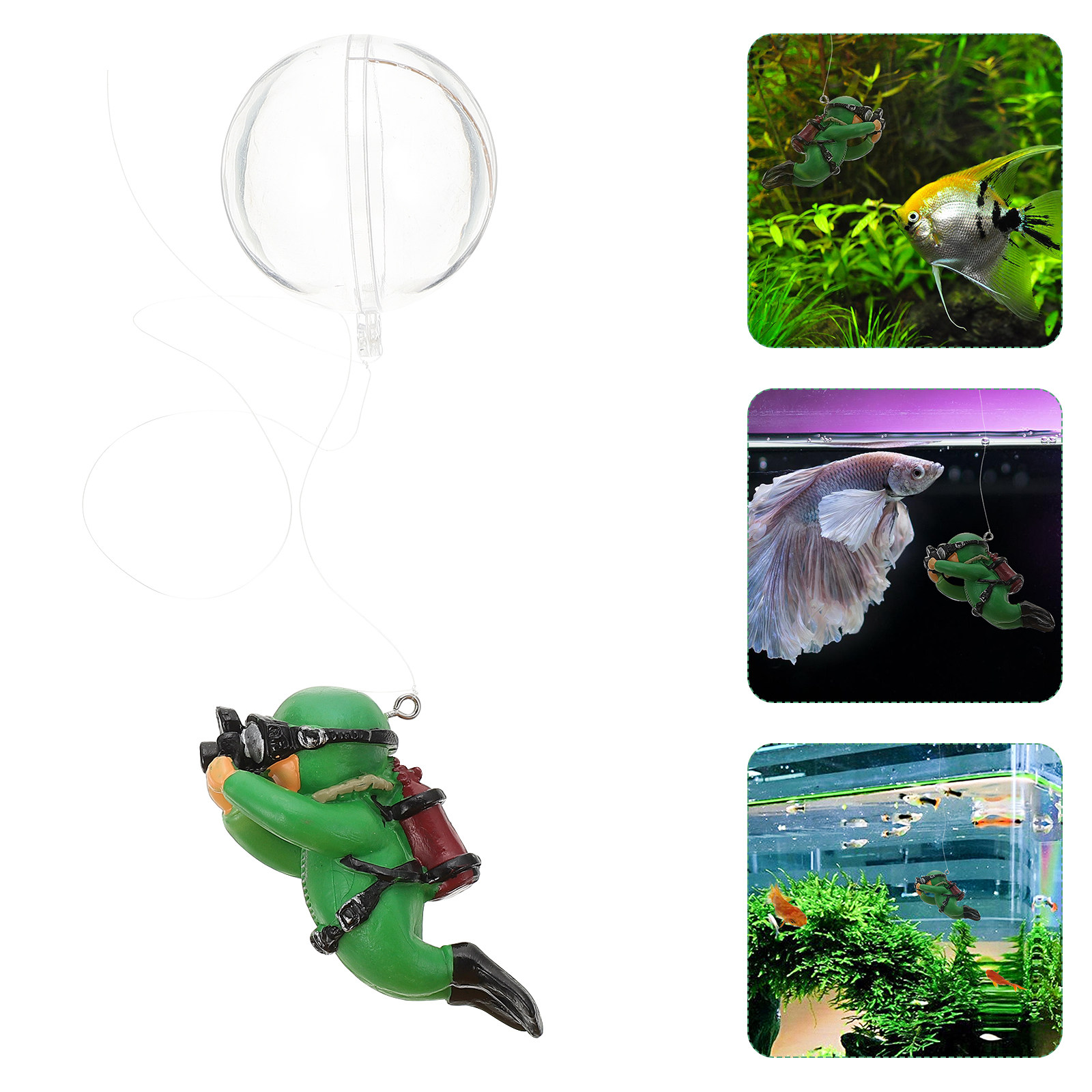 Aquarium Fish Low Maintenance - Dekoracja akwarium - pływający nurk, sztuczny