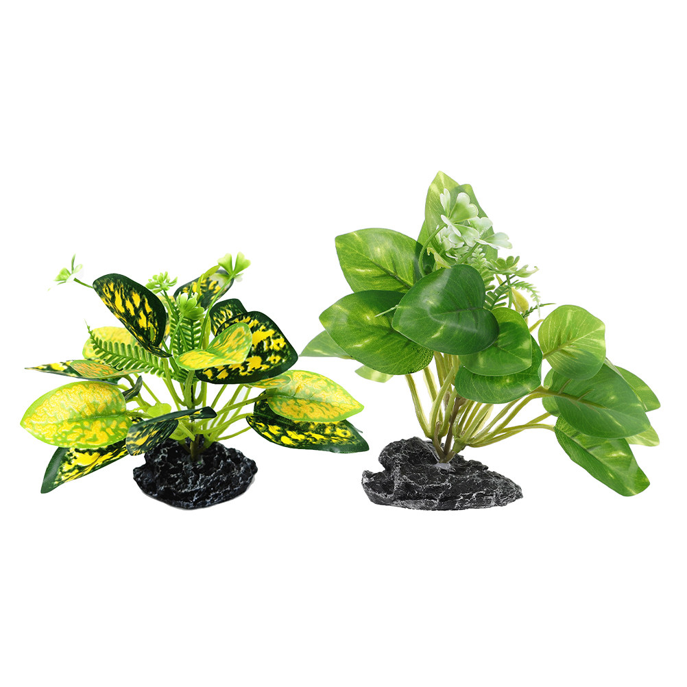 Aquarium Fish Low Maintenance - 2 sztuki sztucznych roślin wodnych bonsai