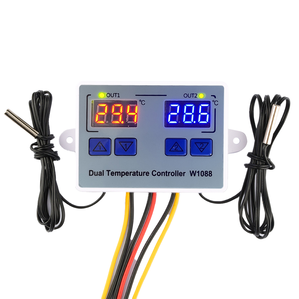 Aquarium Thermometer - W1088 podwójny LED cyfrowy czujnik temperatury