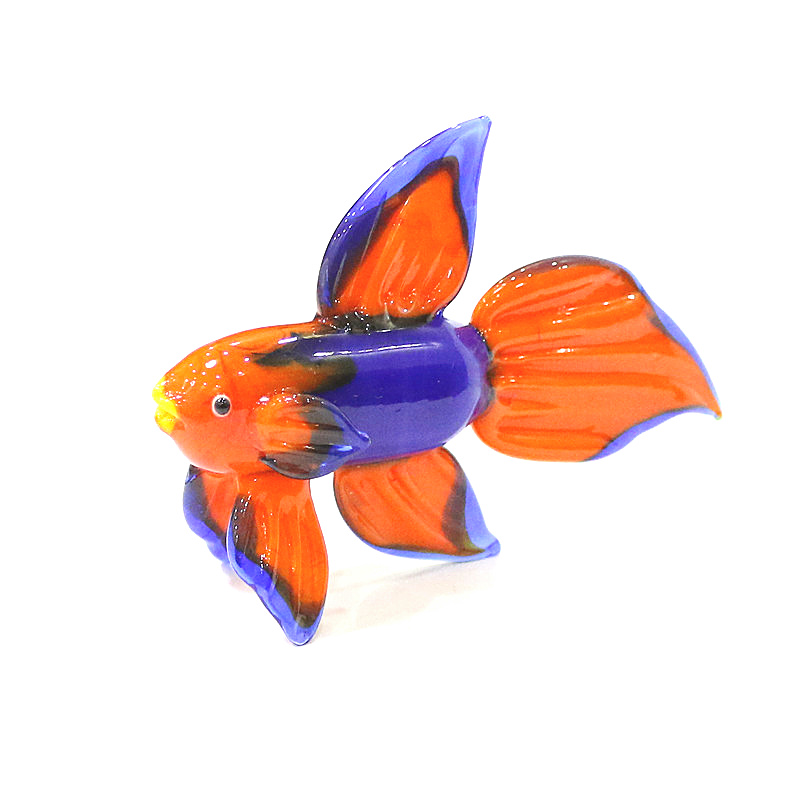 Aquarium Fish For Beginners - Pomarańczowa szkło Murano tropikalna ryba figurka