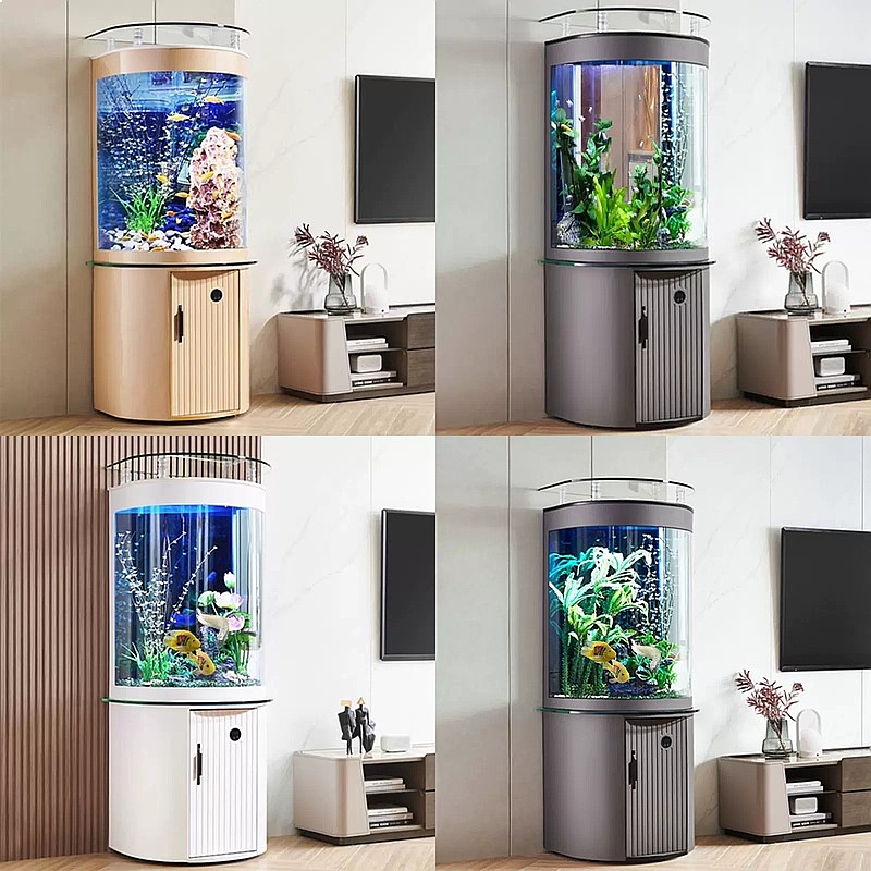 Aquarium Fish Low Maintenance - Akwarium z półokrągłym dnem, szklane, ekologiczne,